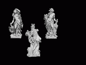 3D-Scan Skulptur Schloss Bruchsal, Vier Elemente, Feuer